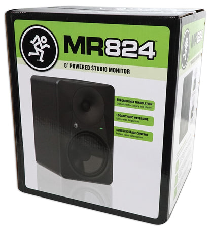 Mackie MR824 8” 85 Watt Powered Active Studio Monitor Class A/B Bi-Amped Speaker