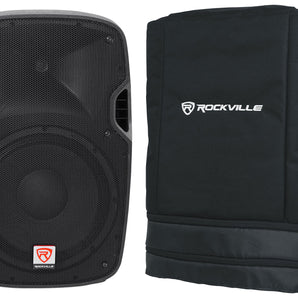 Rockville SPGN128 12" Passive 1200W DJ PA Speaker Cabinet 8 Ohm+Slip Cover