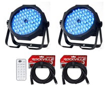 (2) Mega Go Par 64E LED Par Lights, Remote & DMX Cables Bundle