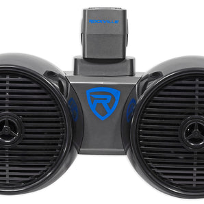 Rockville DWB65B Dual 6.5" Black 600 Watt Marine Wakeboard Tower Speaker System