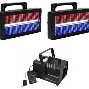 (2) American DJ ADJ Jolt Panel FXIP RGBW SMD LED DMX Strobe/Wash Lights+Hazer