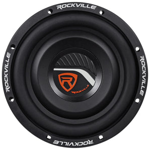 2) Rockville W8T4-S2 8" Shallow 1000w Slim Car Subwoofers Subs+Amplifier+Amp Kit