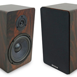 Pair Rockville RockShelf 64D 400w Dark Wood 6.5" Home Theater Bookshelf Speakers