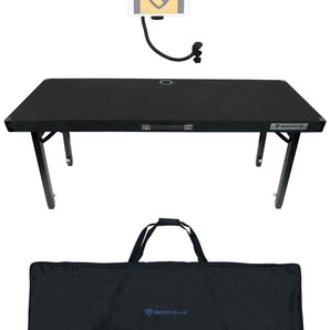 Rockville RTBL4 Adjustable DJ Table Folding Legs+Bag+Gooseneck Tablet Stand