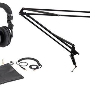 Samson Z-45 Studio Headphones w/Lambskin Pads+Studio Mic+Shock Mount+Filter+Boom