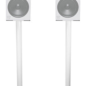 Pair Rockville RS37W 37" Steel Bookshelf Speaker/Studio Monitor Stands in White