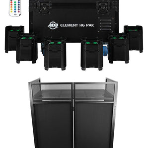 American DJ Element H6 Pak (6) RGBAW+UV Outdoor Wireless DMX Wash Lights+Facade