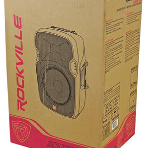 Rockville SPGN128 12" Passive 1200W DJ PA Speaker Cabinet 8 Ohm+Slip Cover