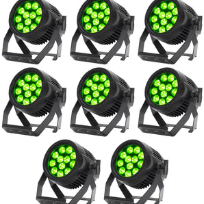 (8) American DJ Encore LP12IP 12 x 20W IP65 Outdoor RGBL LED DMX Par Wash Lights