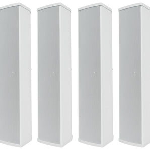 (4) Rockville WET ARRAY 5 WHITE Line Array Speakers For church/School/Auditorium