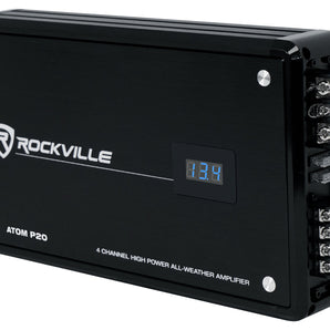 (4) Rockville RV69.4A 6x9" 4-Way Car Speakers+4-Channel Amplifier w/Volt Meter