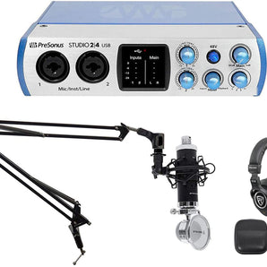 PRESONUS 1-Person Podcasting Podcast Recording Kit w/Mic+Headphones+Boom Arm