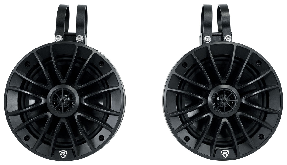 (4) PT65BR 6.5" Powered Bluetooth LED Tower Speakers For ATV/UTV/RZR