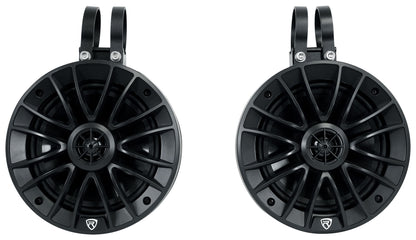 (4) PT65BR 6.5" Powered Bluetooth LED Tower Speakers For ATV/UTV/RZR