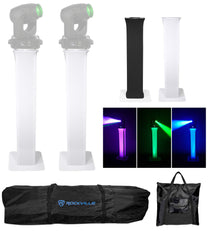 (2) Totem Stands+Black and White Scrims For (2) Martin Rush MH 11 Beam Lights