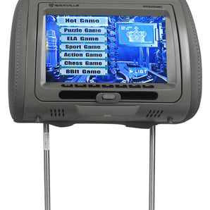 Rockville RTSVD961-GR 9” Gray Touchscreen Dual DVD/HDMI Car Headrest Monitors