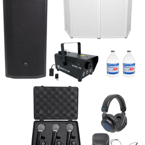 JBL Pro PRX835XW 15” 3-Way 1500w Active Speaker+Facade+Headphones+3) Mics+Fogger