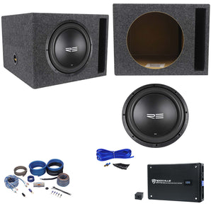 RE Audio SXX12D2 V2 12" 1200W Subwoofer+Vented Box+1000w RMS Amplifier+Amp Kit