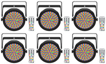 (6) EZPAR 64 RGBA ILS Rechargeable Battery Par Wash Up-Lights