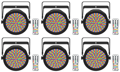 (6) EZPAR 64 RGBA ILS Rechargeable Battery Par Wash Up-Lights