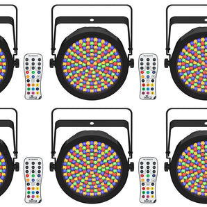 6) Chauvet DJ EZPAR 64 RGBA ILS Rechargeable Battery RGBA LED Par Wash Up-Lights