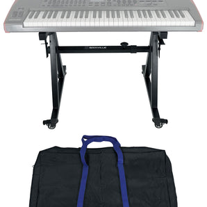 Rockville Z45W Z-Style 2-Tier Keyboard Stand+Wheels+Bag+Adjustable Height+Width