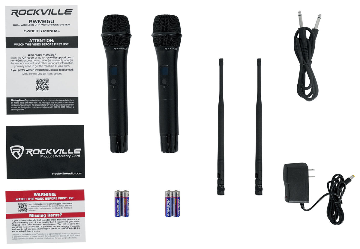 (2) AS8 1000W Line Array DJ PA Column Speakers w/ Mics + Headphones