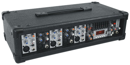 Rockville RPM47 1800 Watt Powered 5-Channel Mixer/Amplifier+(3) Mics+Case+Cables