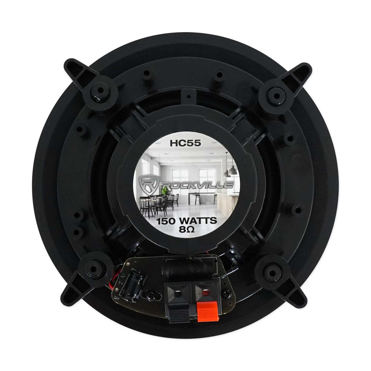 Rock Zone 8 Receiver+(16) 5.25" Black Ceiling Speakers For Restaurant
