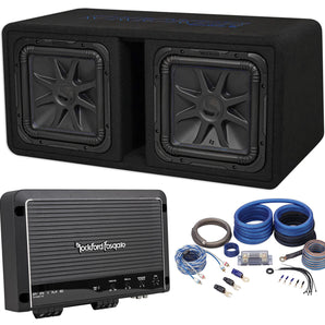 Kicker 44DL7S122 Dual 12" 3000w Solo-Baric L7S Loaded Sub Enclosure+Rockford Amp