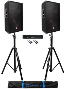 (2) RSG12.4 12" 1000W PA Speakers + XGA-3000 Amplifier + Stands + Cables