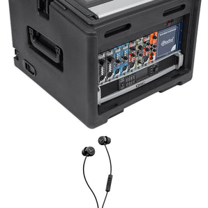 SKB 1SKB-R106W Rolling Case w/10U Top+6U Front Rack+Rails+Beyerdynamic Earbuds