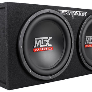 MTX Terminator TNE212D 1200 Watt 2 Ohm Dual 12” Subwoofers/Subs + Sealed Sub Box