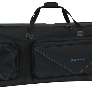 Rockville Rolling Bag 88 XL Padded Keyboard Case with Wheels+Trolley Handle+Storage