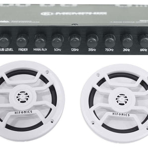 Memphis Audio MXAEQ7 7-Band EQ Equalizer+(2) 6.5" Speakers for Boat/ATV/UTV/RZR