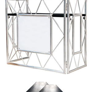 American DJ Pro Event Table 2 Foldable Portable Metal DJ Booth Facade+Shelves