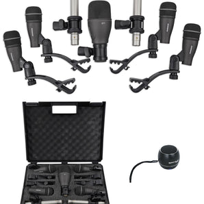 Samson DK707 Drum Microphone Kit-1) Kick+4) Snare/Tom+2) Pencil Mics+BT Speaker