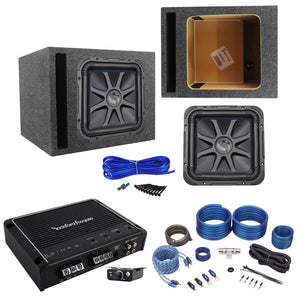 Kicker L7S124 12" Solo Baric L7S Car Subwoofer+Amplifier+Amp Kit+Vented Sub Box