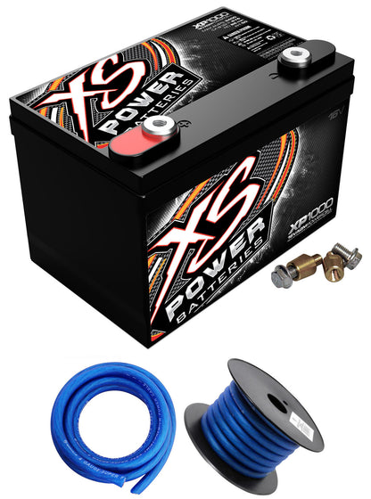 XS Power XP1000 2400W 16V Power Cell Car Battery Power System+Power/Ground Wires