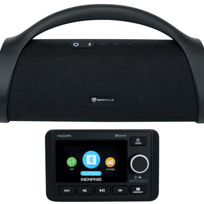 Memphis Audio MXAZ24MC Dual Zone Marine Boat Bluetooth Receiver+Home Speaker