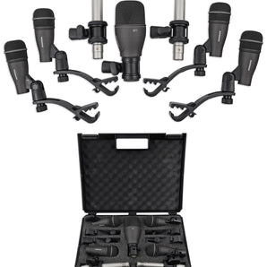 Samson DK707 Drum Microphone Kit w/Kick/Snare/Tom/Pencil Mics+Fender Earbuds