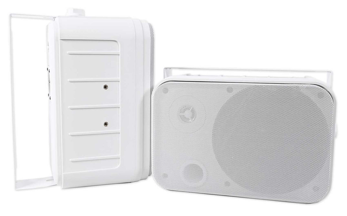 Rock Zone 8 Ch. Receiver+(16) White 6.5" Wall Speakers For Restaurant