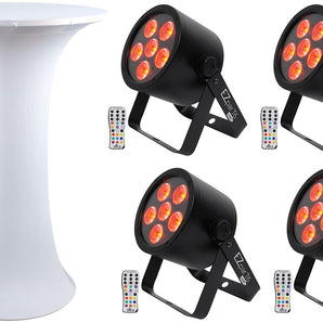 (4) Chauvet DJ EZPar T6 USB Wireless RGB Wash Lights w/D-Fi+Club Style Table