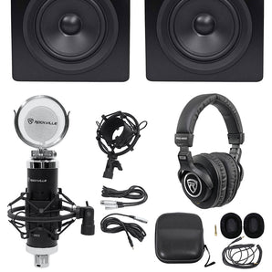 Rockville Home Studio Recroding Bundle w/Interface+Monitors+Mic+Headphones
