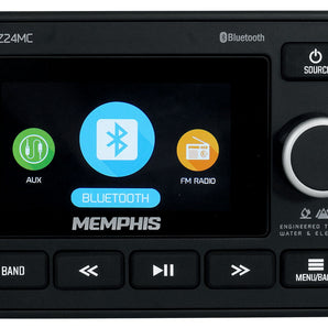 Memphis Audio MXAZ24MC Dual Zone Marine Boat Bluetooth Receiver Stereo w/AUX/USB