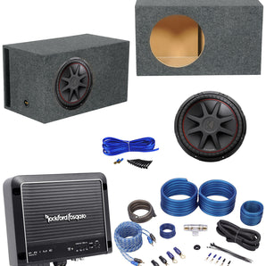 Kicker 43CVR154 1000w 15" Car Subwoofer+Vented Sub Box+Mono Amplifier+Amp Kit