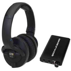 KRK KNS-6400 Dynamic Studio Monitor Headphones+Rechargeable Headphone Amplifier