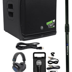 Mackie DLM12S 2000W 12" Active DJ PA Subwoofer Sub+Air Pole Mount+Headphones+Mic