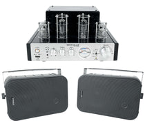 BluTube Tube Amplifier/Home Theater Bluetooth Receiver + 6.5" Black Speakers