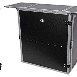 ProX XS-DJSTN Portable Mobile DJ Combo Table Facade+Gooseneck Tablet+Mic Stands